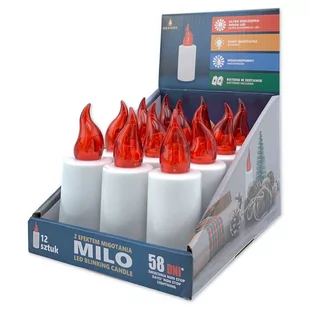 Wkłady Do Zniczy Led Grande Milo 12 Sztuk Czerwone - Lampiony i znicze - miniaturka - grafika 1