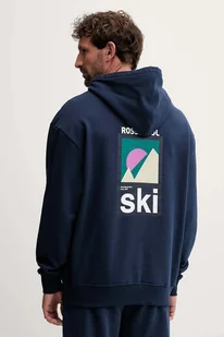 Rossignol bluza bawełniana WATERFALL RELAX męska kolor granatowy z kapturem wzorzysta RLOMS02 - Bluzy męskie - miniaturka - grafika 1
