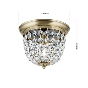 Lampa sufitowa Plafond, patyna/przezroczysta Ø26cm - Lampy sufitowe - miniaturka - grafika 4