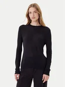 Swetry damskie - Calvin Klein Sweter LV044C339G Czarny Regular Fit - miniaturka - grafika 1