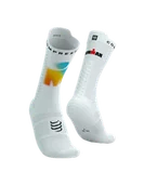 Skarpetki kolarskie - COMPRESSPORT Skarpetki rowerowe PRORACING SOCKS V4 BIKE IRONMAN 2025 white/sunrise - miniaturka - grafika 1