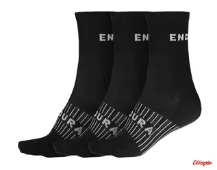 Skarpetki kolarskie - Skarpety Endura Coolmax Race Sock Black (3 pary) - grafika 1