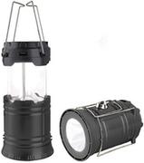 Latarki - Le Contente Solar Camping Light Składana latarka LED AkumulatorOwa latarnia konna Zewnętrzna lampa turystyczna Czarny - miniaturka - grafika 1