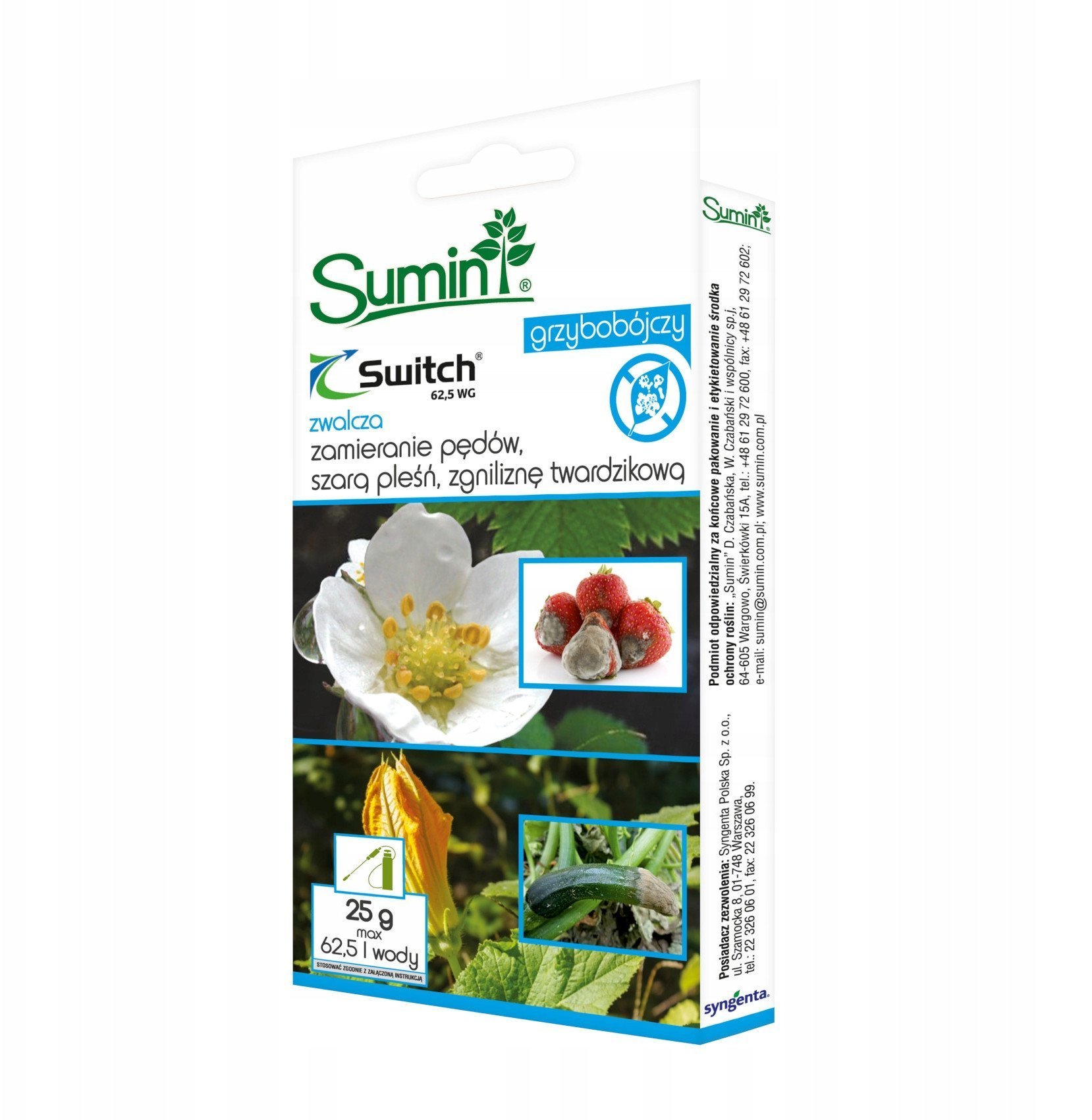 SUMIN SUM43 ŚRODEK PREPARAT GRZYBOBÓJCZY SWITCH 25G NA SZARĄ PLEŚŃ