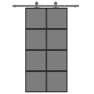 Drzwi przesuwne, czarne, 102,5x205cm, szkło hartowane aluminium 8721012120617 - Drzwi wewnętrzne - miniaturka - grafika 4