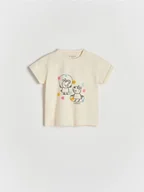 Koszulki dla dziewczynek - Reserved - T-shirt Świnka Peppa - kremowy - miniaturka - grafika 1