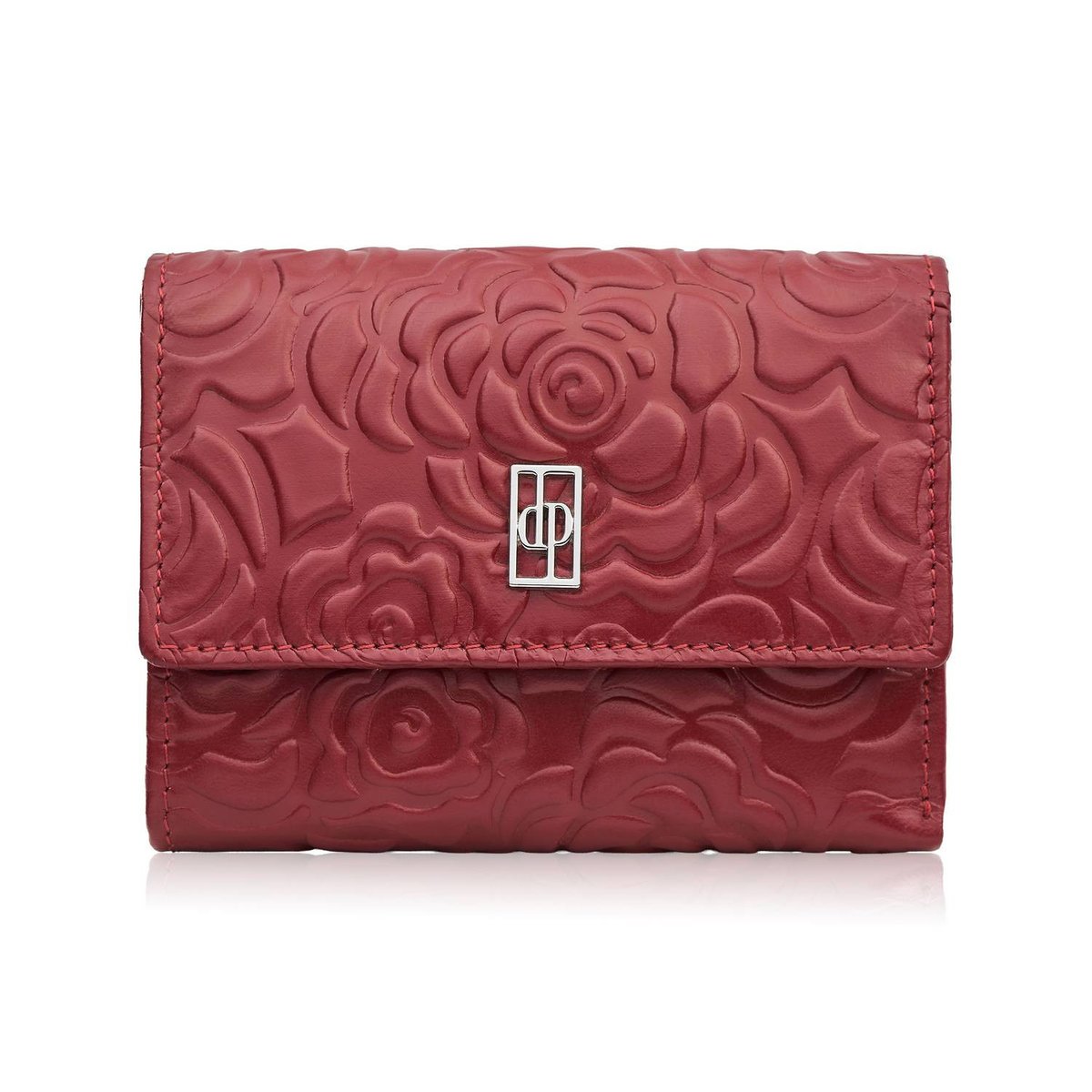 Portfel damski skórzany czerwony w orientacji poziomej RFID AL-15-RD