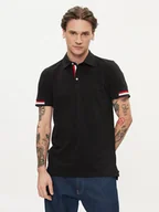 Koszulki męskie - Geox Polo M4510L T2649 F9000 Czarny Regular Fit - miniaturka - grafika 1