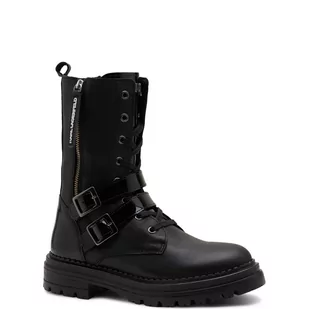 Karl Lagerfeld Kids Skórzane botki ANKLE - Buty dla dziewczynek - miniaturka - grafika 1