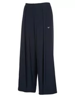 Spodnie damskie - Emporio Armani Damskie spodnie dresowe o luźnym kroju z wiskozy polarowej, morski, L - miniaturka - grafika 1