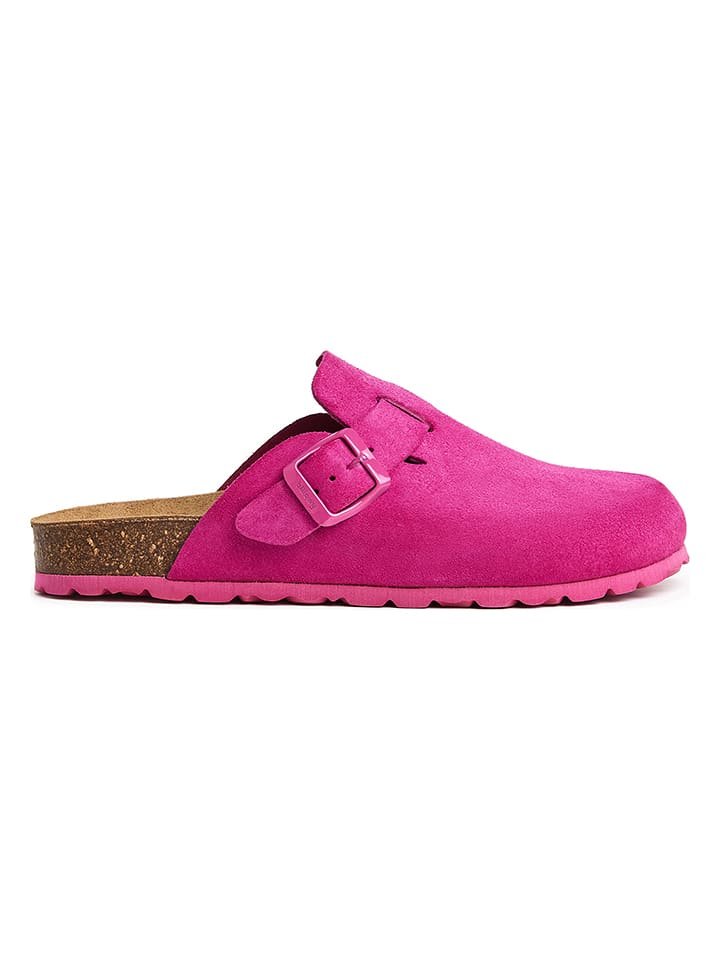 billowy Skórzane chodaki w kolorze różowym