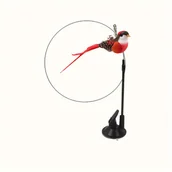 Inne - Interaktywna Różdżka do Zabawy z Kotem z Podstawą na Przyssawkę, Dzwoneczkiem i Odpinanym Motywem Ptaka - do Zabawy Wewnętrznej dla Kotów - miniaturka - grafika 1