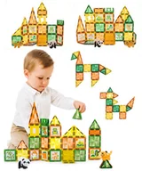 Klocki - Klocki magnetyczne Zoo 68 elementów – konstrukcyjne 3D z figurkami zwierząt - miniaturka - grafika 1