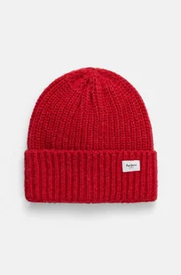 Pepe Jeans czapka WENEBA HAT kolor czerwony z grubej dzianiny PL040355 - Czapki damskie - miniaturka - grafika 1
