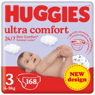 3X Huggies Pieluchy Ultra Comfort Jumbo Pack Rozmiar 3 4-9Kg 56Szt - Pieluchy - miniaturka - grafika 1