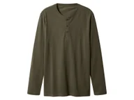 Koszulki męskie - esmara Men Koszulka męska z bawełny z długim rękawem (Oliwkowy, M (48/50)) - miniaturka - grafika 1