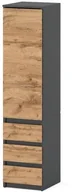 Szafy - Szafa nowoczesna do salonu nowoczesna wąska 40cm 3 szuflady szary dąb wotan - miniaturka - grafika 1