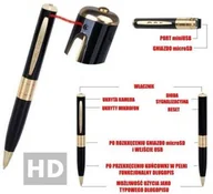 Minikamery i aparaty szpiegowskie - Szpiegowski Długopis HD!! Nagrywający Obraz i Dźwięk + Aparat Foto + Pendrive... - miniaturka - grafika 1