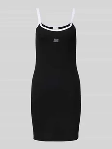 Sukienka mini z prążkowaniem i wyhaftowanym logo - Sukienki - miniaturka - grafika 1