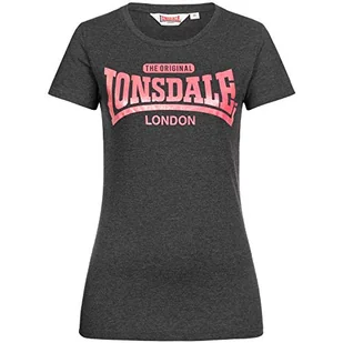 Lonsdale T-shirt damski czarny Marl Black M 1140261034 - Koszulki i topy damskie - miniaturka - grafika 1
