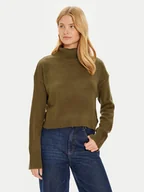 Swetry damskie - Brave Soul Golf LK-230PEBBLEA Khaki Regular Fit - miniaturka - grafika 1