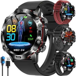 SMARTWATCH ZEGAREK MĘSKI KARDIOWATCH POMIAR CUKRU PPG HRV EKG MENU POLSKIE - Smartwatch - miniaturka - grafika 1