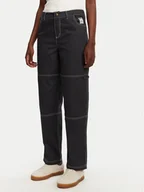 Spodnie damskie - adidas Jeansy Allover Print JJ3140 Szary Regular Fit - miniaturka - grafika 1