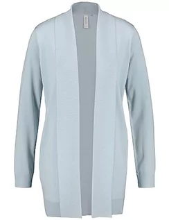 Swetry damskie - Gerry Weber Damski kardigan z prążkowanym ściągaczem, z długim rękawem, jednokolorowy, niebieski (Powder Blue), 46 - grafika 1