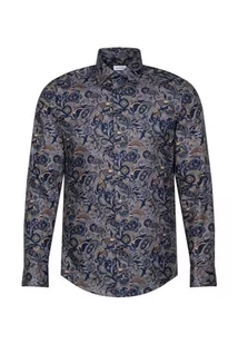 Seidensticker Męska koszula biznesowa – slim fit – łatwa do prasowania – kołnierz Kent – długi rękaw – 100% bawełna, szary, 44 - Koszule męskie - miniaturka - grafika 1