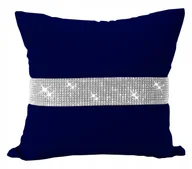 Poszewki na poduszki - Poszewka Dekoracyjna 40X40 Granatowa Z Cyrkoniami Duży Wybór Kolorów - miniaturka - grafika 1