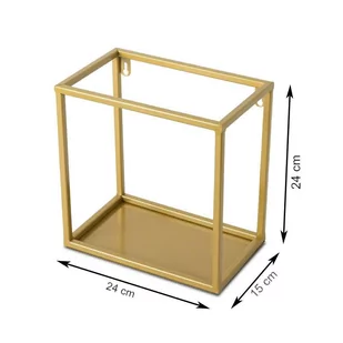Półka wisząca ścienna metal złota 24 cm 10-1581/24/zlota - Półki do salonu - miniaturka - grafika 1