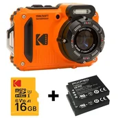 Aparaty Cyfrowe - KODAK WPZ2 pomarańczowy + 2 baterie + karta pamięci 16GB - miniaturka - grafika 1