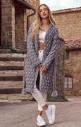 Swetry damskie - Długi swetrowy kardigan w kolorze szarym Bianka, Kolor szary, Rozmiar Oversize, KAMEA - Primodo.com - miniaturka - grafika 1