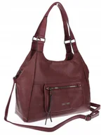 Torebki damskie - Torebka Damska Shopper worek modna duża torba A4 na Ramię 6870 Bordowa - miniaturka - grafika 1