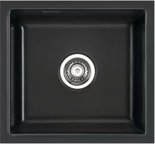 Zlewozmywak ceramiczny SYSTEMCERAM Mera 42 U Nero Korek automatyczny 5301 02 - Zlewozmywaki - miniaturka - grafika 1