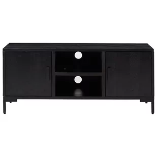 Lumarko Szafka pod telewizor, czarna, 110x35x48 cm, drewno z odzysku - Szafki RTV - miniaturka - grafika 4