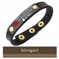 Bransolety męskie - BLINGART Bransoletka męska ratunkowa z GRAWEREM ICE SOS ze skóry naturalnej - miniaturka - grafika 1