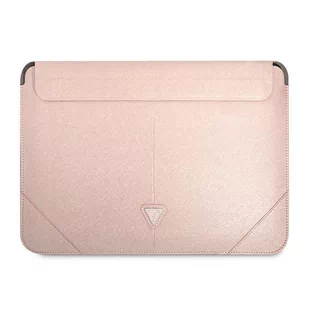 Guess Sleeve GUCS14PSATLP 13/14" różowy /pink Saffiano Triangle Logo GUE001825-0 - Torby na laptopy - miniaturka - grafika 2