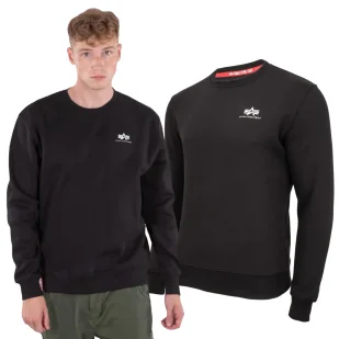 Bluza Alpha Industries Small Logo Basic 188307 03 - Czarna - Odzież taktyczna i umundurowanie - miniaturka - grafika 1