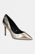 Czółenka - Tommy Hilfiger szpilki skórzane PARTY POINTED METALLIC PUMP kolor złoty FW0FW08156 - miniaturka - grafika 1
