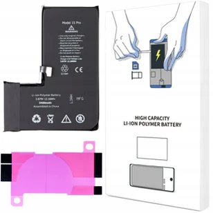 BATERIA DO iPHONE 15 PRO WIĘKSZA POJEMNOŚĆ 3400 mAh ŚWIEŻA KOMPLET - Baterie do telefonów - miniaturka - grafika 1
