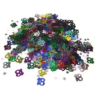 Gadżety dla niej i dla niego - Amscan Konfetti "18", kolorowe z gwiazdkami, 14g INT36118-90 - miniaturka - grafika 1