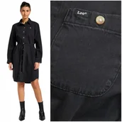 Sukienki - Lee ALL PURPOSE SHIRT DRESS Last Act czarna jeansowa sukienka damska S - LEE - miniaturka - grafika 1