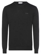 Swetry męskie - Calvin Klein - Sweter męski z dodatkiem jedwabiu, szary - miniaturka - grafika 1