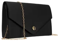 Torebki damskie - Torebka damska kopertówka czarna ROVICKY mała elegancka wieczorowa brokatowa złoty łańcuszek - miniaturka - grafika 1