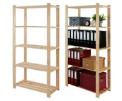 Regały - Regał Na Książki Drewniany B24R 170X80X38 5 Półek Naturalny Surowy Drewno Sosnowe Naturalny B24R_170X080X38_N0F1 / Wamar-Sosenka - miniaturka - grafika 1