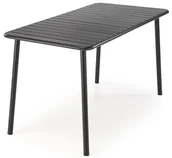 Stoły ogrodowe - Sześcioosobowy Stół Czarny Metalowy Do Ogrodu E3-W83 - miniaturka - grafika 1