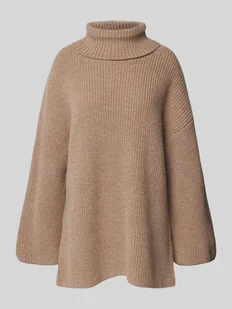 Sweter z dzianiny z golfem model ‘MARY’ - Swetry damskie - miniaturka - grafika 1