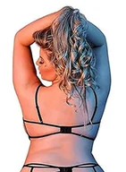 Akcesoria do bielizny - Magic Silk Strappy BH, podwiązka i stringi z pierścieniami - czarny - duży rozmiar, 104 g - miniaturka - grafika 1