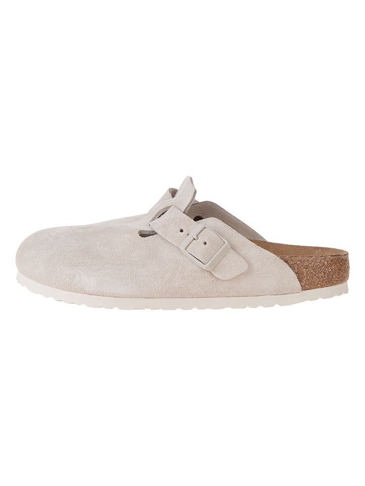 Birkenstock Skórzane chodaki w kolorze kremowym
